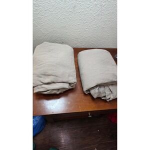 TOSMO French 100% French Linen Bed Sheet Set Twin Beige Natural Breathable Beddi